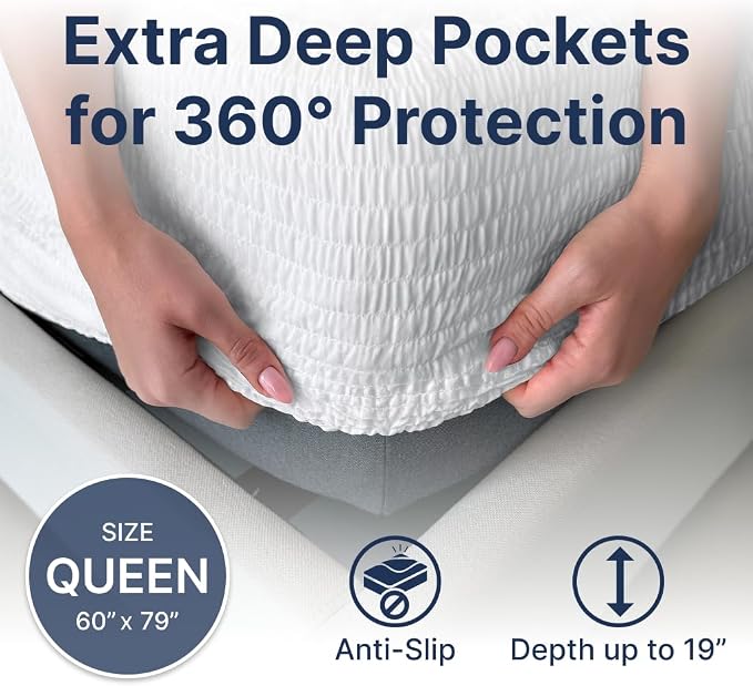 PAULATO BY GA.I.CO Queen Waterproof Mattress Protector – Mattress Cover - Image 6