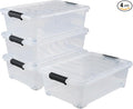 4 Pack 20 L Plastic Under Bed Storage Box by Callyne
