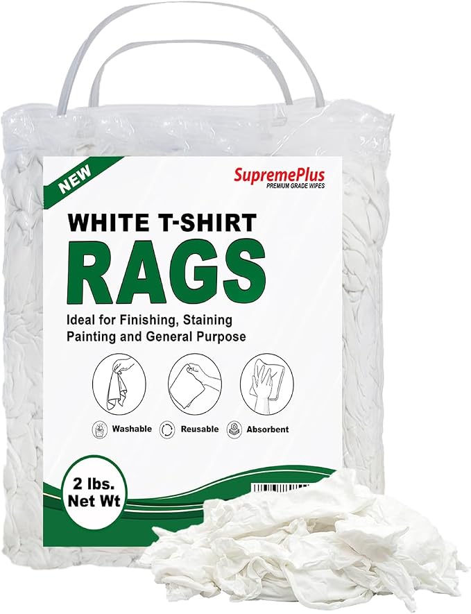Premium White T-Shirt Cleaning Rags – White Cotton Rags by SupremePlus