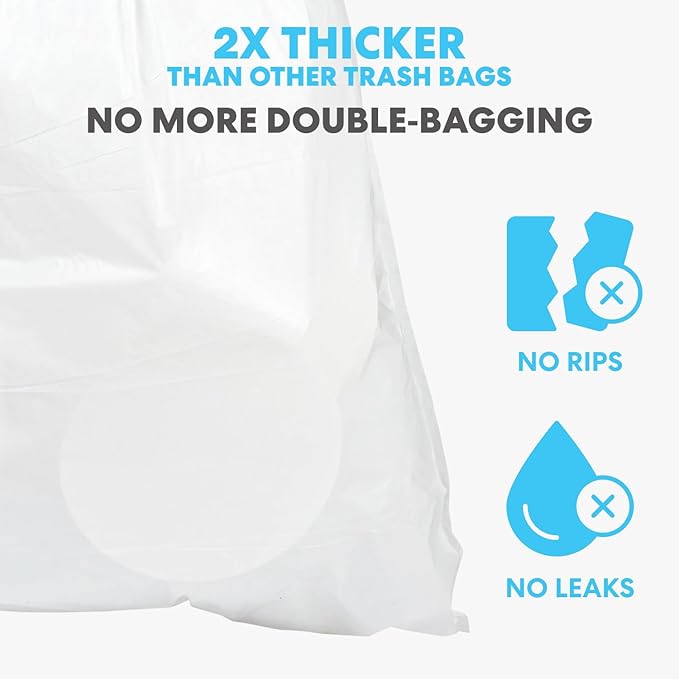 SIMPLI-MAGIC 17 Gallon Drawstring Trash Bags, 120 Pack – Tall Kitchen Garbage - Image 3