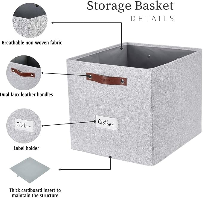 DECOMOMO Storage Cubes, Fabric Organizer Bins - Image 3
