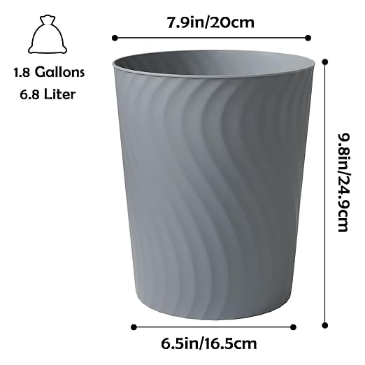 YGJT Small Trash Can, 3 Pack 1.8 Gallons Bathroom Trash Can Waste Basket - Image 6