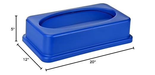 Alpine 23 Gallon Slim Trash/Recycling BIN Swing LID Blue - Image 8