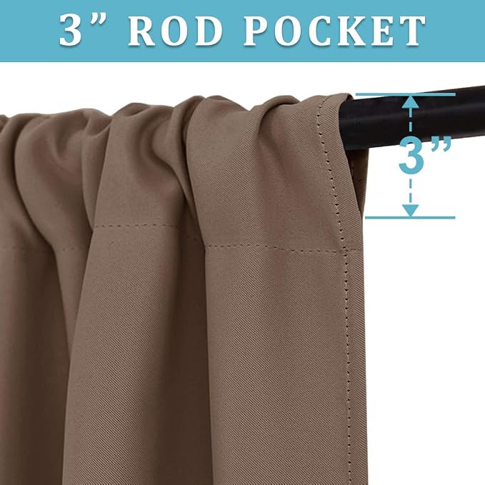 RYB HOME Blackout Curtains for Kitchen, Over Sink Privacy Curtains Window Decor - Image 3