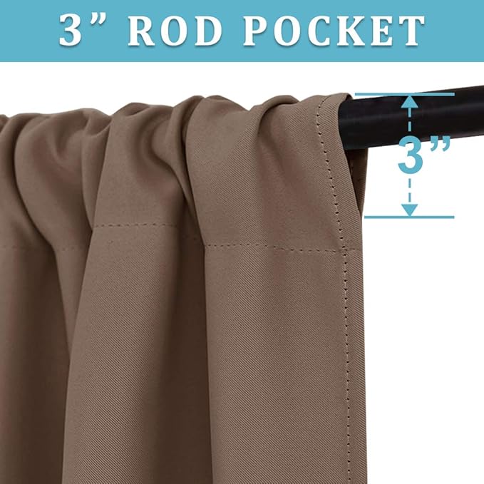 RYB HOME Curtains for Bedroom 72 inches Long, W 34 x L 72, 2 Panels - Image 3