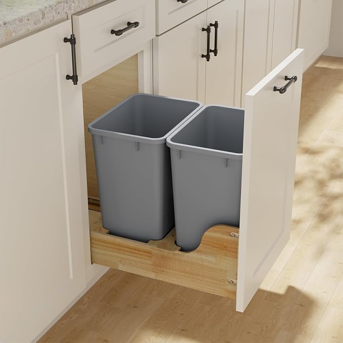 ROOMTEC 35QT Kitchen Trash Can, Lightweight and Sturdy Slim Trash Can, - Image 9