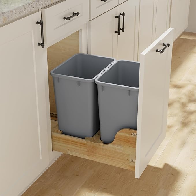 ROOMTEC 35QT Kitchen Trash Can, Lightweight and Sturdy Slim Trash Can, - Image 8