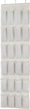 Amazon Basics 24 Medium Pocket Over-the-Door Hanging Shoe Organizer, Light Grey by AmazonBasics