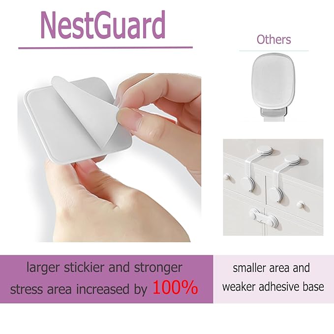 Upgraded No Drill Adhesive Furniture Anchor, Adjustable Anti Tip Furniture Wall - Image 3
