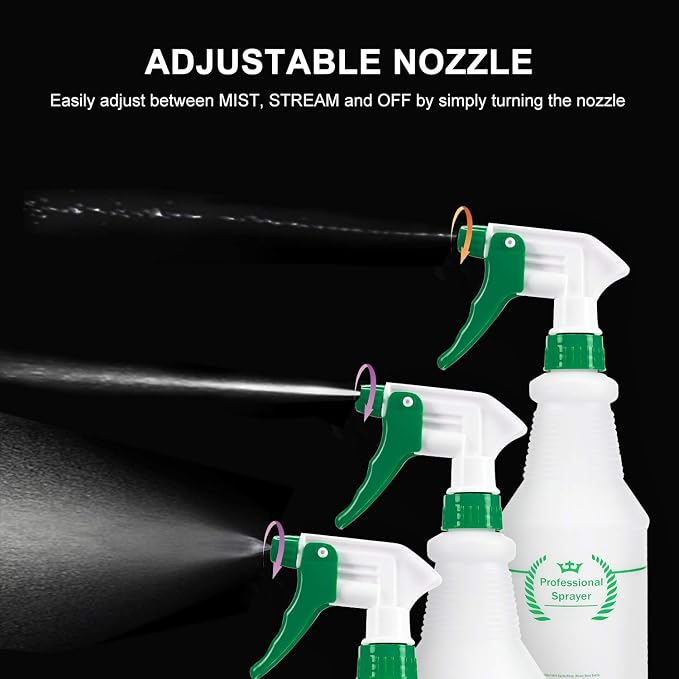 Plastic Spray Bottle 2 Pack, 32 Oz, All-Purpose Heavy Duty Spraying Bottles - Image 5