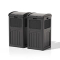 Patiowell 36 Gallon Outdoor Trash Can, Resin Outdoor Garbage Can by Patiowell
