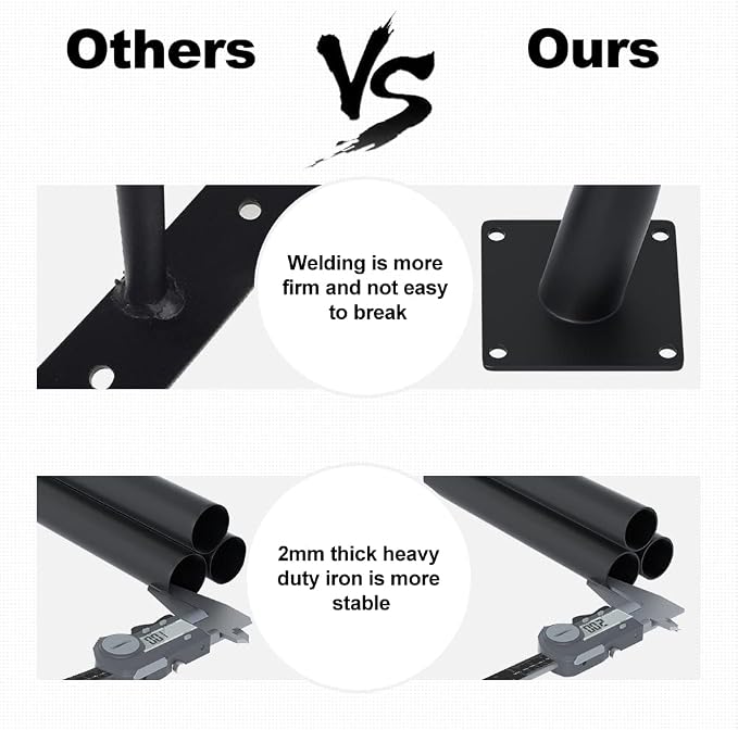 4PCS 16 Inch Matte Black Tapered Angled Legs - Image 7