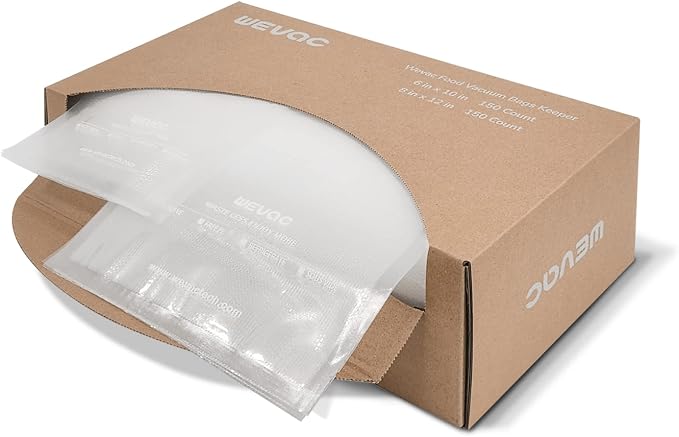 Wevac 6''x10'' & 8''x12'' 300 Count Food Vacuum Sealer Bags Keeper, PreCut Quart - Image 4