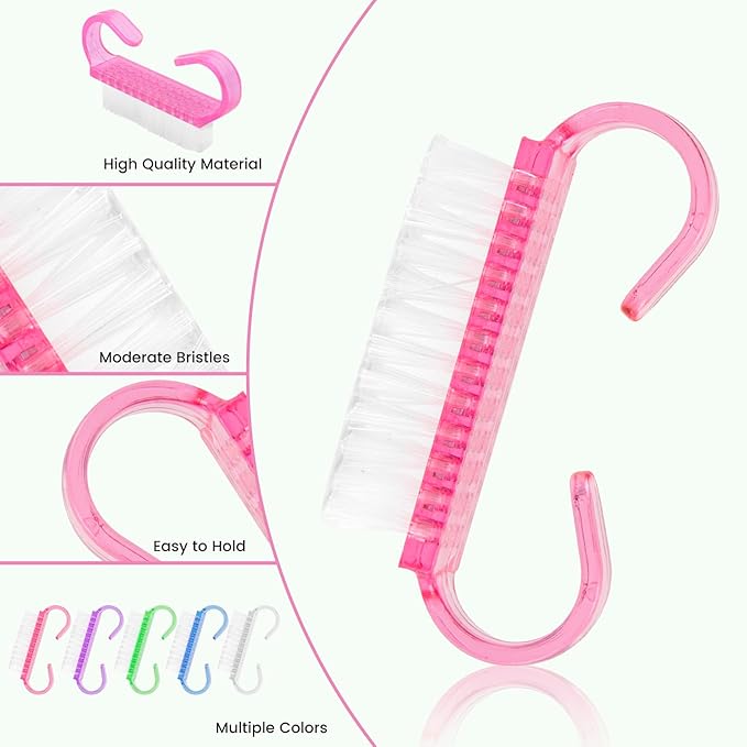 25 Pcs Handle Grip Nail Brush, Fingernail Scrub Cleaning Brushes - Image 4