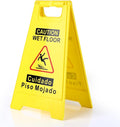 1-Pack Caution Wet Floor Sign, 17.5" Height, Bright Yellow Double-Sided Folding by Unknown