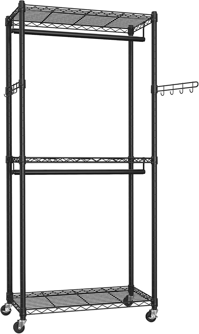 SONGMICS Heavy-Duty Rolling Clothes Rack, Garment Rack, Portable Closet - Image 7