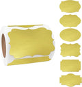 Gold Labels - 250 PCS 3" x 2" Fancy Shape Stickers by Yeachlaing