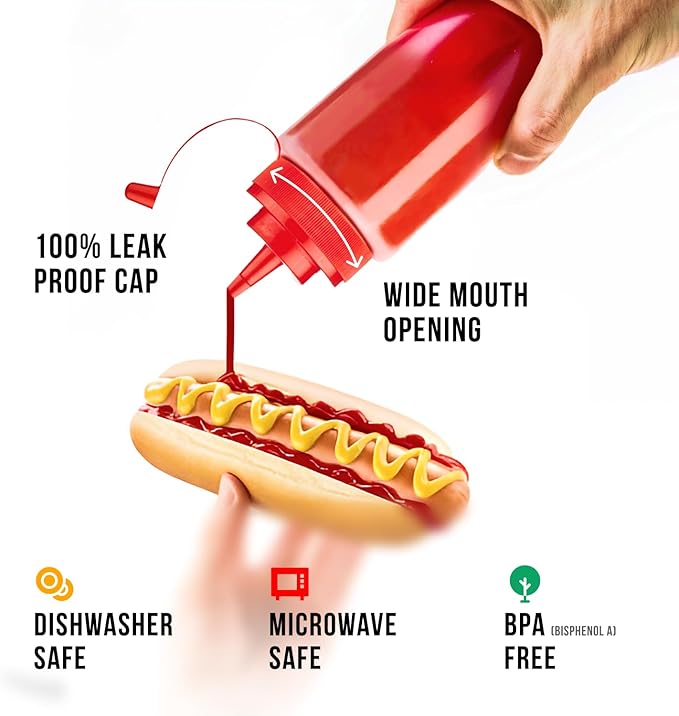 Norcalway 24 oz Condiment Squeeze Bottles - Image 2