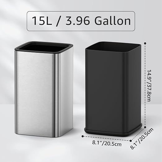 Mbillion 4 Gal/15L Open top Trash Can - Image 2