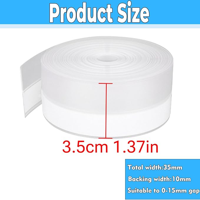 Weather Stripping Door Seal Strip 33 Feet Strip Bottom Draft Insulation Stopper - Image 2