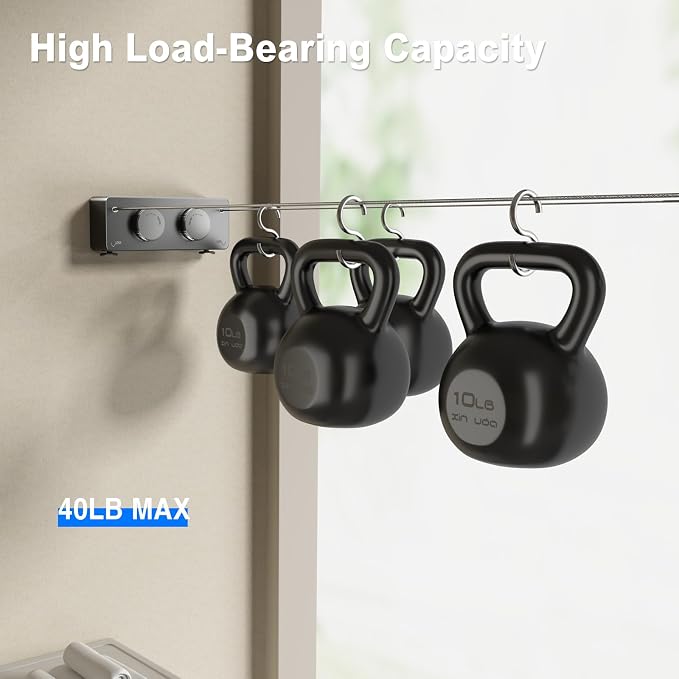 Retractable Twin Clothesline Indoor, Non-Sagging Outdoor Clothes Line - Image 5