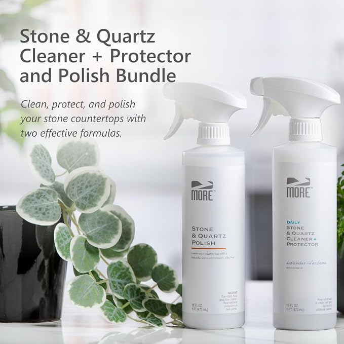 MORE - Twin Pack - Includes Stone & Quartz Cleaner + Polish - Granite, Quartz & - Image 2