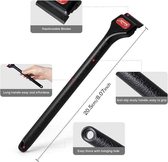 NEWISHTOOL 2 Pcs Long Handle Plastic Razor Blade Scraper - Image 3