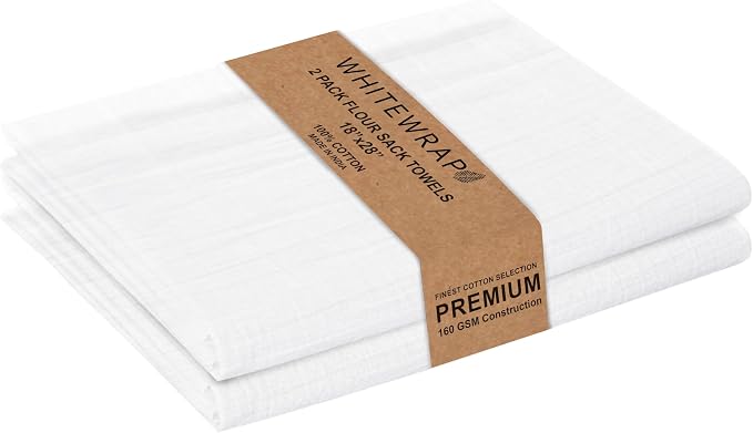 Flour Sack Towels| Tea Towel for Crafts| Kitchen Dish Cotton Blank Towel for by WHITEWRAP