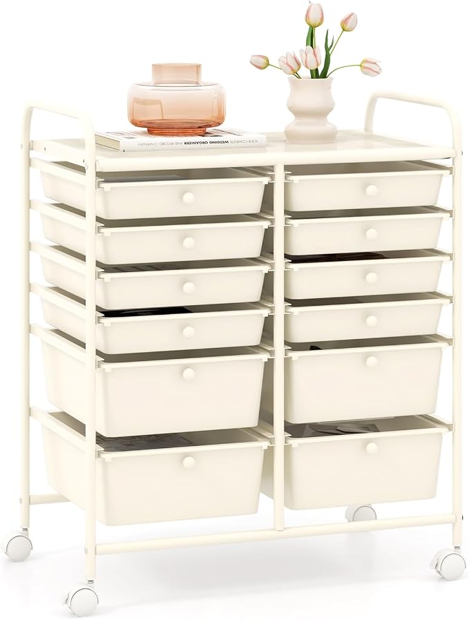 GOFLAME 12-Drawer Rolling Storage Cart, Mobile Utility Cart by GOFLAME