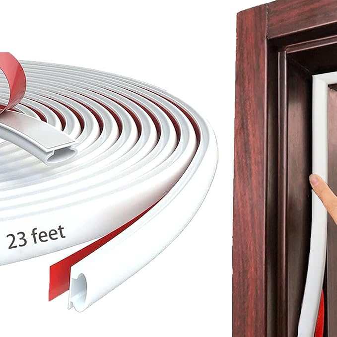 White Rubber Weather Stripping Door Seal Strip, D Shape Door Rubber Weather by PUNDIN