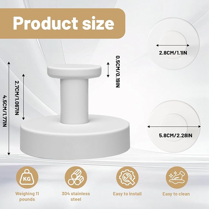 4pcs Suction Cup Hooks for Shower, Shower Towel Suction Hooks, No Drill Towel - Image 4
