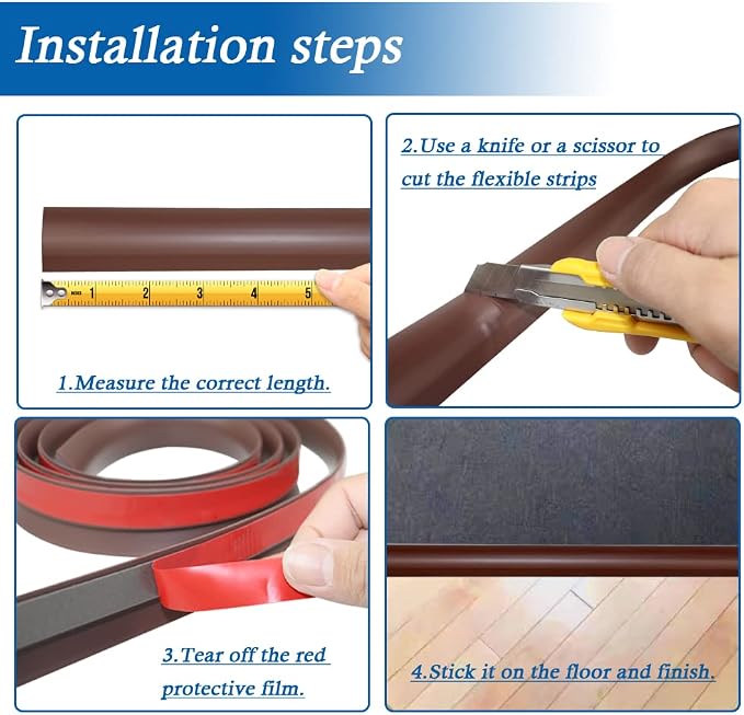 Floor Transition Strip Self Adhesive Carpet & Flooring Transitions Edging Trim - Image 5