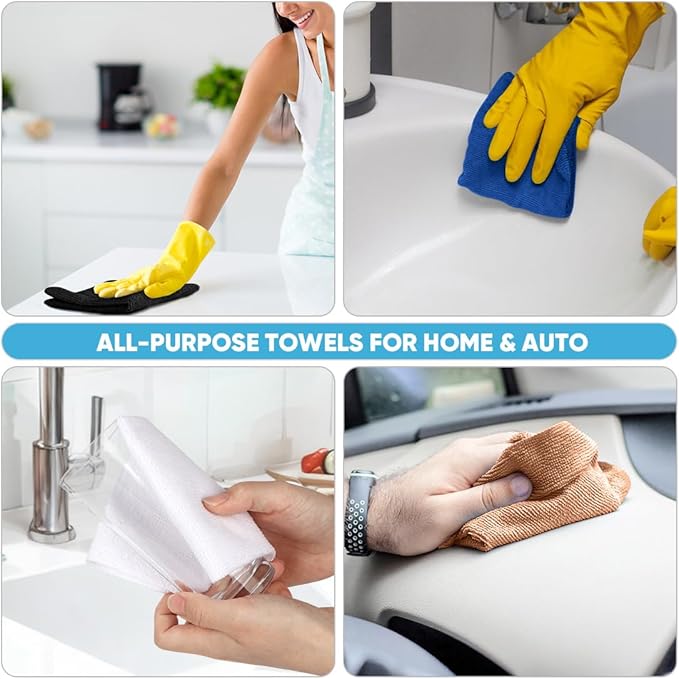 AIDEA Microfiber Cleaning Cloth Roll, Shop Towels 55 Sheets Washable, - Image 5