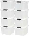 IRIS USA 33 Qt Stackable Plastic Storage Bins by IRISUSA