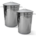 Plexon 2 Pack 13-Gallon Galvanized Steel Round Trash Can by Plexon