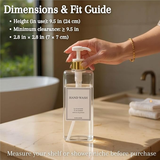 Modern Gold Design Large 27 oz Shampoo and Conditioner Dispensers - Image 2