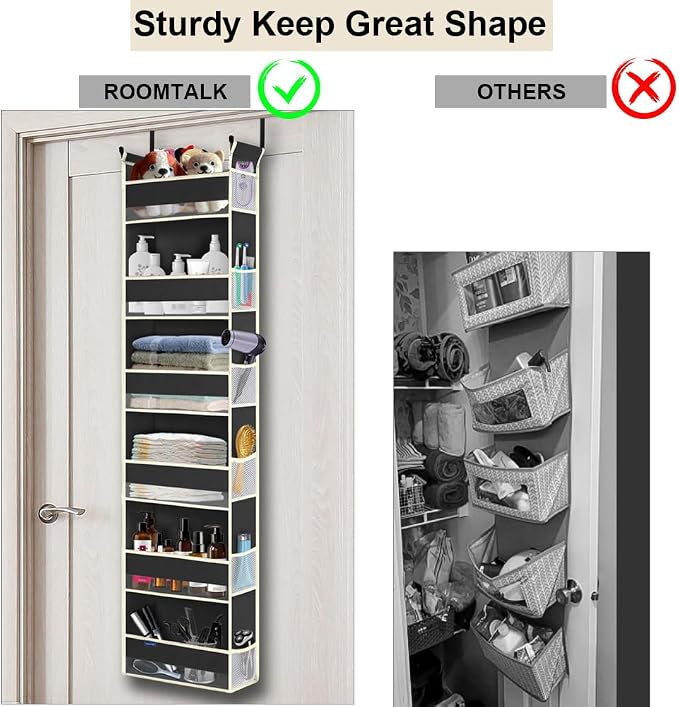 Over The Door Hanging Organizer 6-Shelves and 12 Side Pockets, Over The Door - Image 4