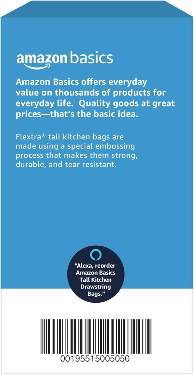 Amazon Basics Flextra Tall Kitchen Drawstring Trash Bags, 13 Gallon - Image 6
