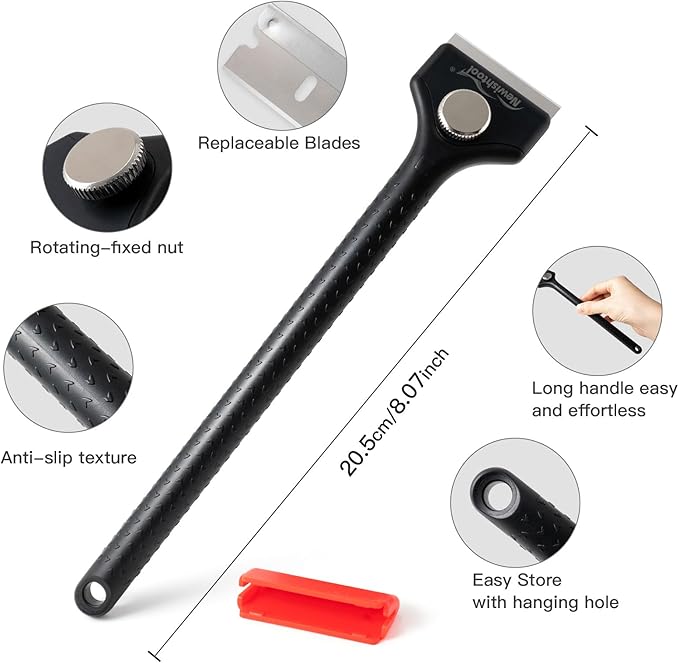 NEWISHTOOL Long Handle Scraper Tool Kit includes 2 Pcs Razor Blade Scraper and - Image 2