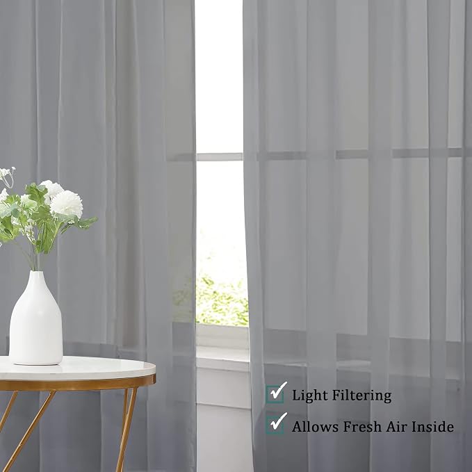 Chyhomenyc 120 Inch Long Sheer Curtains - Image 7