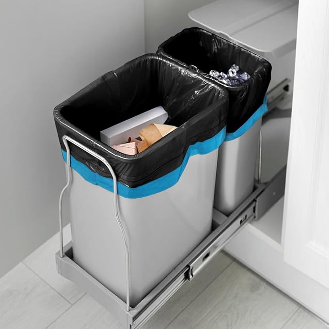 Teivio 20 Gallon 60 Counts Large Drawstring Trash Bags Strong Tall Kitchen - Image 3
