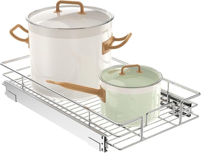 LOVMOR Pull Out Cabinet Organizer 12½" W x 21½" D, Kitchen Cabinet Pull Out by LOVMOR
