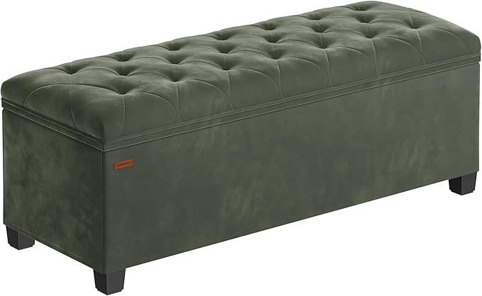SONGMICS Velvet Storage Ottoman Bench, Foot Rest by SONGMICSbySONGMICSHOME