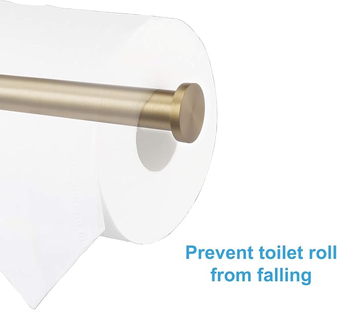 TASTOS Toilet Paper Holder SUS304 Stainless Steel Round Size Brushed Gold 2 Pack - Image 4