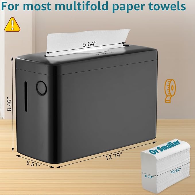 Multifold Paper Towel Dispenser Countertop, Heavy Duty Wide-Design, 300-Sheet - Image 4