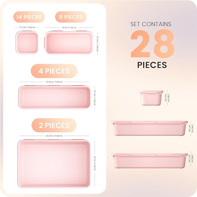 A-LuGei 【28PCS】 Drawer Organizer, Bathroom Organizers and Storage, Makeup - Image 5