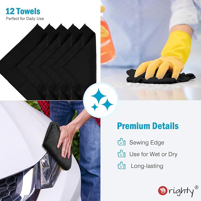 Orighty Microfiber Cleaning Cloth, 12 Pack Microfiber Towels - Image 6