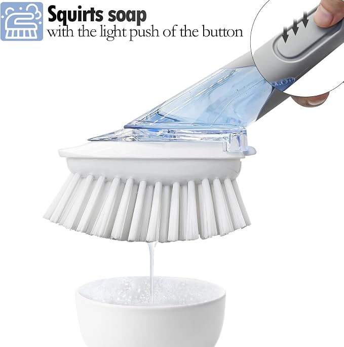 Soap Dispensing Replacement Dish Brush Storage Set - Image 4