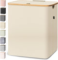 BALEINE Laundry Hamper with Lid, Tall Laundry Baskets with Bamboo Pull Handles by BALEINE