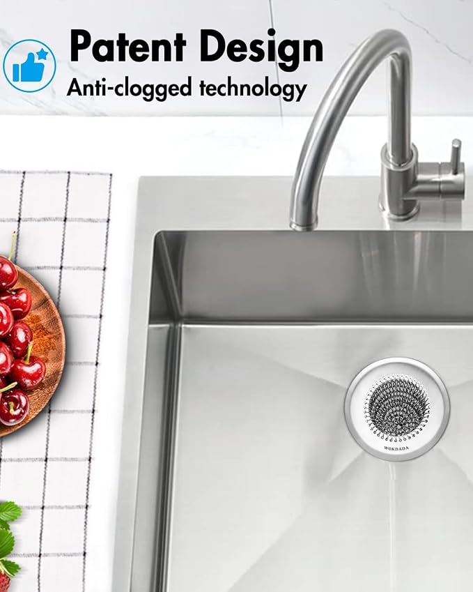 2 Pcs Sink Drain Strainer: Anti-Slip Flexible Chainlink, 304 Stainless Steel. - Image 7